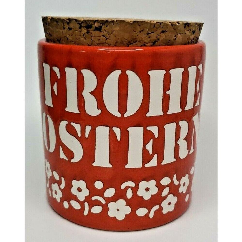 Vinage Waechtersbach Frohe Ostern 4¼" Tall Container West Germany (U27)‎